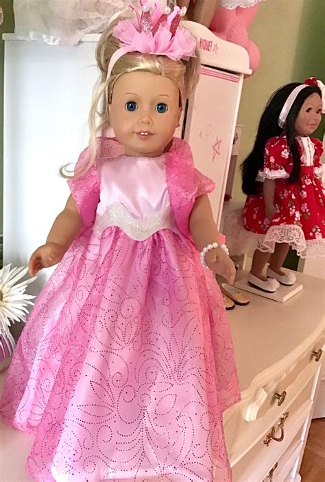 doll clothes 18 inch doll pink gown and stole fits etsy doll clothes american girl pink gowns