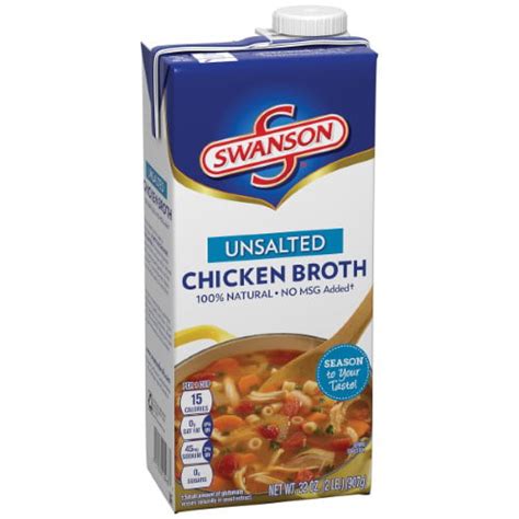 Swanson Unsalted Chicken Broth 32oz Pack Of 20