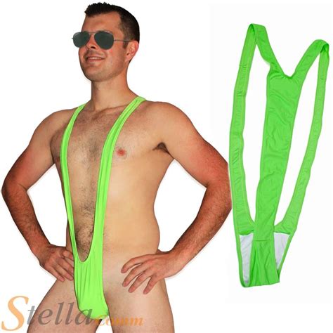 Borat Mankini Lime Green Swim Thong Stag Do Fancy Dress Costume