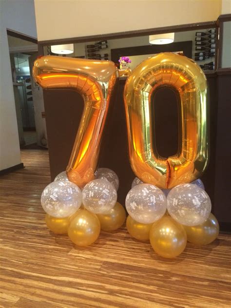 See more ideas about 70th birthday, 70th birthday decorations, birthday. 70th Birthday balloons in gold and clear 'happy birthday ...