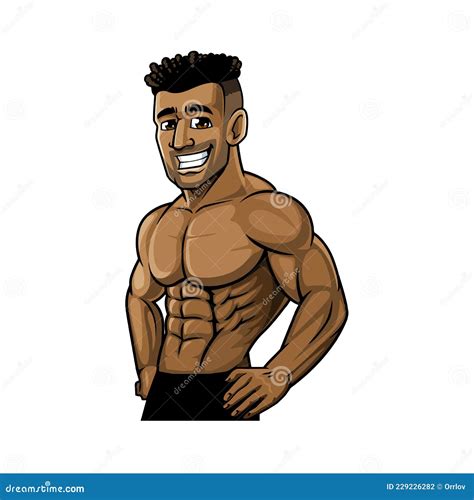 Muscular Body Bodybuilder With Wings Cartoon Vector