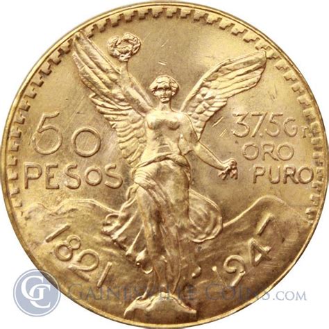 Gold Mexican 50 Pesos Centenario Gainesville Coins