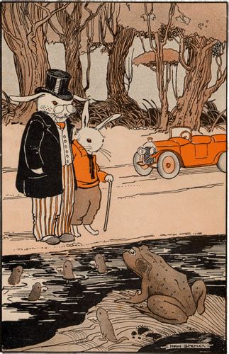 Public Domain Vintage Childrens Book Illustration Billy Bunny Daddy Fox