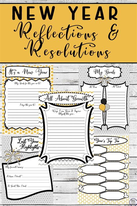 New Year Reflection Worksheets