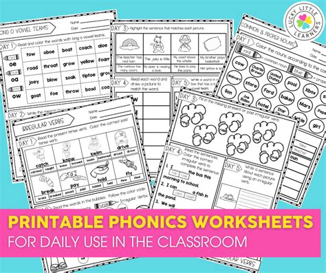 Free Daily Phonics Activities For 2nd Grade Lucky Little Learners