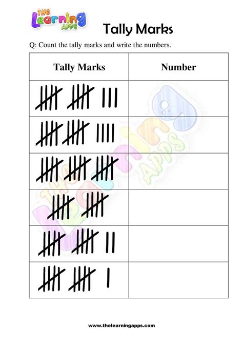 Download Free Printable Tally Mark Worksheets For Grade 1