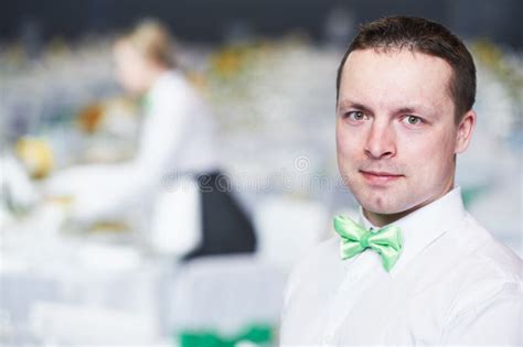 Catering Service Waiter On Duty In Restaurant Stock Image Image Of