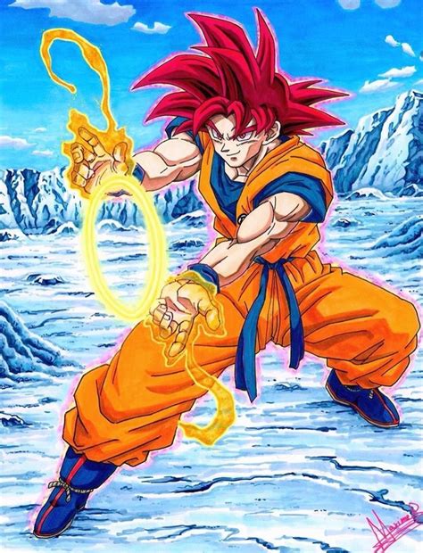 Goku Super Saiyan God Personajes De Dragon Ball Personajes De Goku