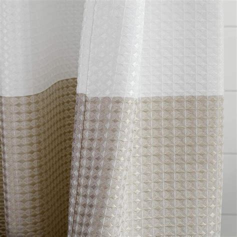Dainty Home Ombre Waffle Shower Curtain 72 In L Taupe Striped Polyester