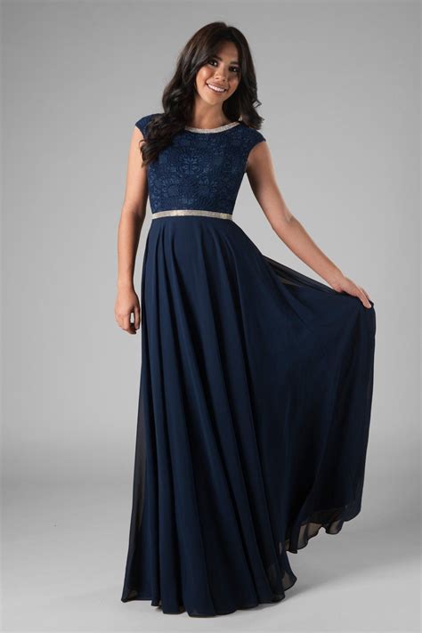 Bethie Navy In 2021 Modest Dresses Prom Dresses Modest Modest