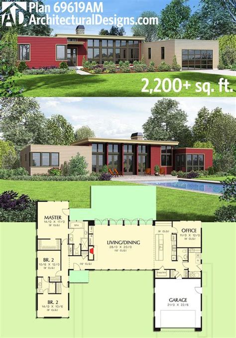 Plan 69619am 3 Bed Modern House Plan With Open Concept Layout