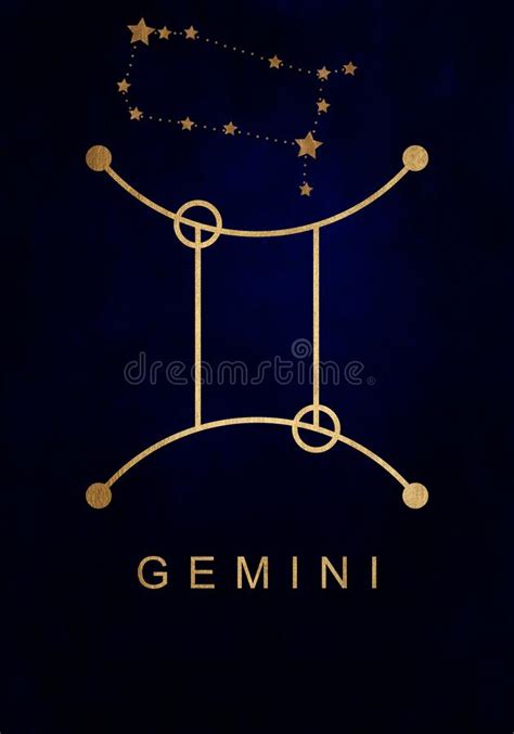 Gemini Zodiac Constellations Sign Gold Gemini Horoscope Symbol