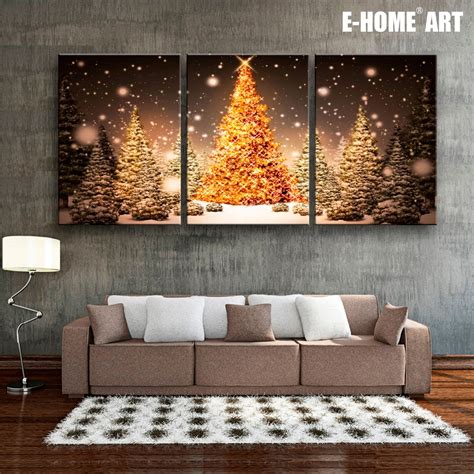 Stretched Canvas Prints Christmas Tree In Snow Christmas Series Led