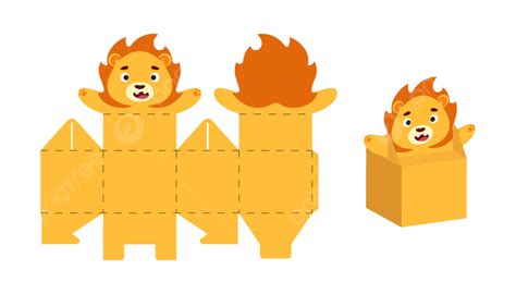 Party Favors Vector Png Images Cute Party Favor Box Lion Design For