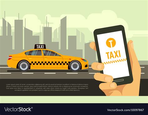 Taxi Mobile App Service Royalty Free Vector Image