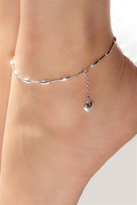 Sterling Silver Ankle Bracelet Free Shipping Etsy Silver Ankle