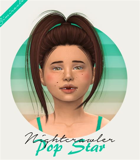 Simiracle Nightcrawler`s Pop Star Hair Retextured Kids Version Sims