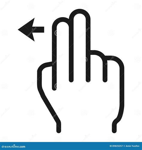 2个手指重击离开线象、接触和姿态 向量例证 插画 包括有 分级显示 界面 转动 数字式 轻推 设计 89825257