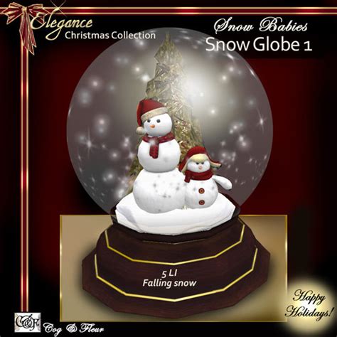 Second Life Marketplace Candf Christmas Snowglobe 1 Snowman And Snowbaby