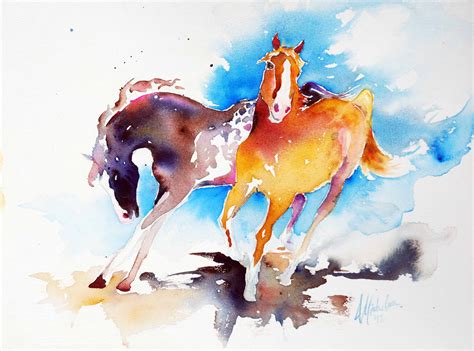 Bright Spirit Studio Watercolor Horse Watercolor Horse Painting