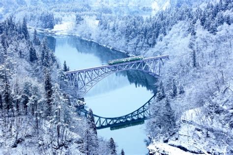 Aizus Iconic Winter Snapshots The No 1 Tadami River Bridge Viewpoint