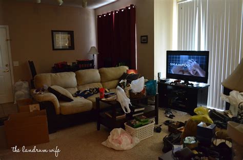 White interior of vintage room from gray grunge. Messy Living Room - The Living Concepts