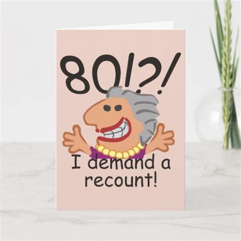 Funny Recount 80th Birthday Card Uk