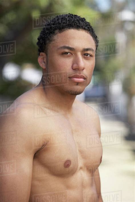 Babe Mixed Race Man With Bare Chest Stock Photo Dissolve