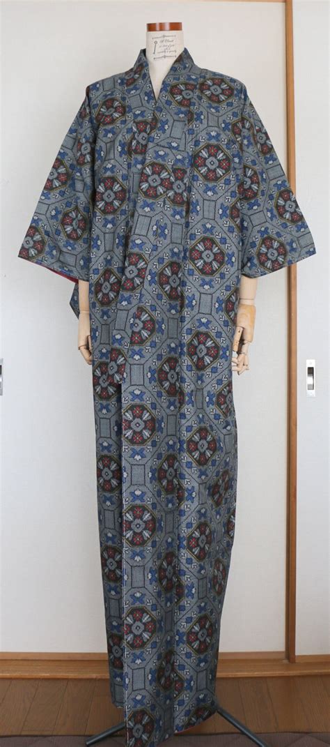 Vintage Japanese Kimono Tsumugi Gray Kimono Japanese Etsy
