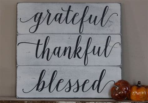 Grateful Thankful Blessed Wood Pallet Sign By Therusticchicsigns Wood