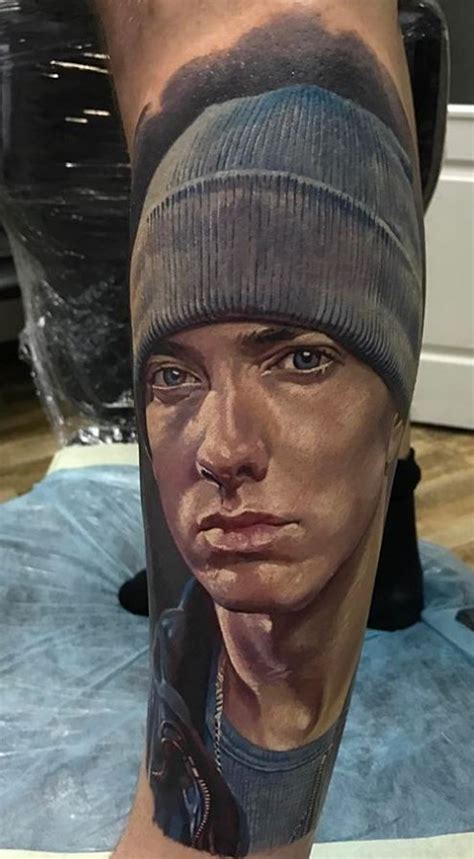 Bella poarch is covered in tattoos! Cool Eminem Tattoo - InkStyleMag | Eminem tattoo, Portrait ...