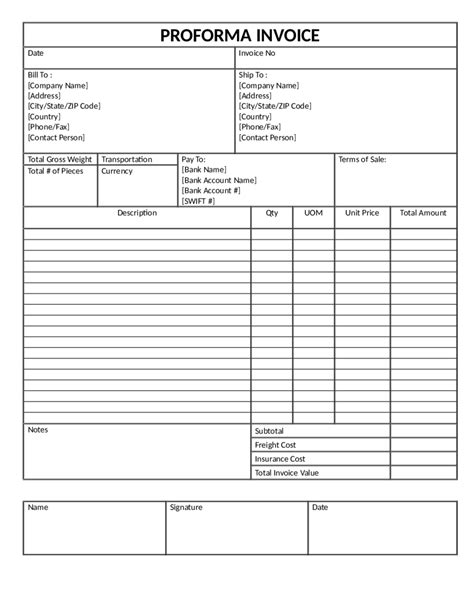 Proforma Invoice Template Pdf Awesome Simple Proforma Invoice My Xxx Hot Girl