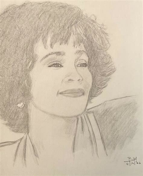 Whitney Houston Series Pencil Drawing 11x14 Whitney Houston Portrait Sketch Ebay In 2022