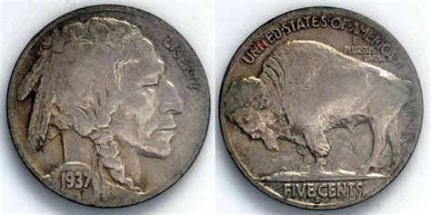 1937 S Indian Head Buffalo Nickel 5 Cents