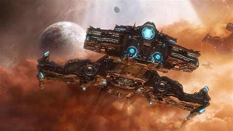 Hd Wallpaper Spaceships Battlecruiser Blizzard Entertainment