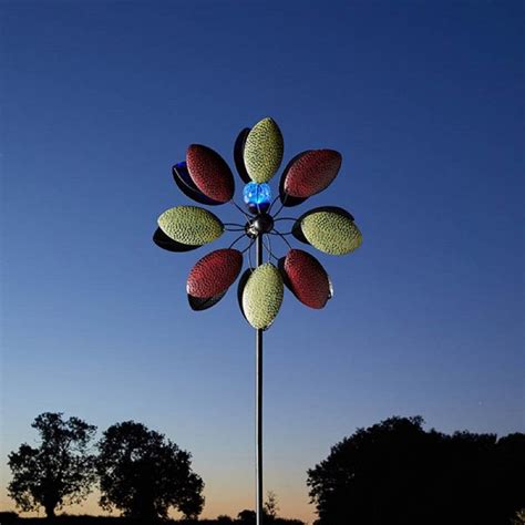 Aquarius Extra Large Metal Garden Wind Spinner Led Colour Etsy