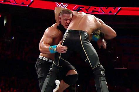 what s that on his face pics and video of the broken nose john cena suffered in wwe raw main