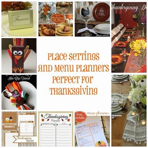 Place Settings And Menu Planners Perfect For Thanksgiving Mmm 253