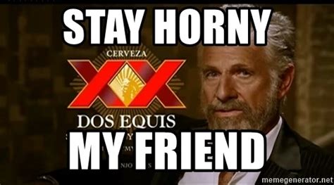 Stay Horny My Friend Dos Equis Man Meme Generator