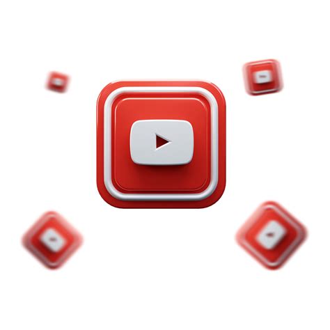 Social Media Icon 3d Illustration Youtube Social Media 3d Button Logo