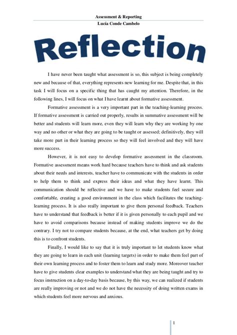 🎉 Reflection Paper About Learning Reflective Essay Outline Some
