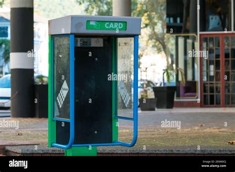Telkom Phone Box Or Booth Which Has Been Vandalised And Is Empty In