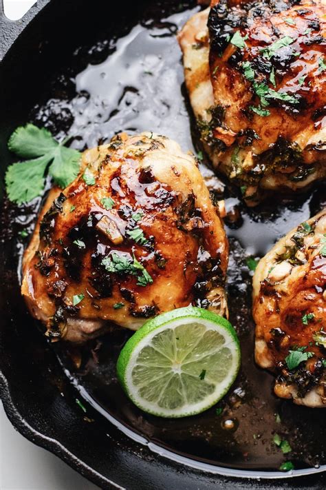 In a small bowl, combine chicken broth, 2 tablespoons lime juice, the remaining half of the chopped cilantro, minced garlic and mix. Cilantro Lime Chicken Thighs - A Simple Palate