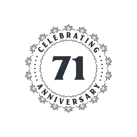 Premium Vector 71 Anniversary Celebration Greetings Card For 71 Years