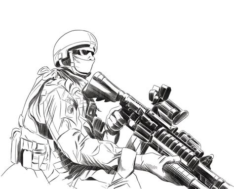 Sniper Rifle Coloring Pages