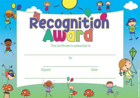Awesome Free Printable Certificate Templates For Kids Sparklingstemware