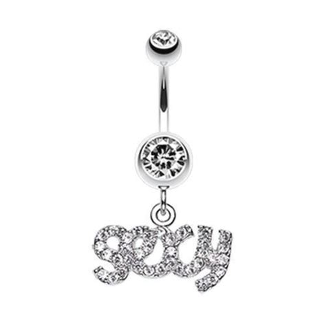 Clear Sexy Sparkle Belly Button Ring Rebel Bod