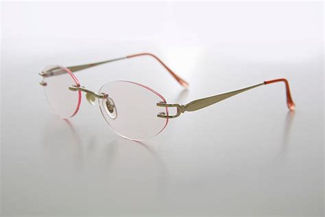 Oval Reading Glasses With Pink Tinted Lens And Silver Frame Etsy