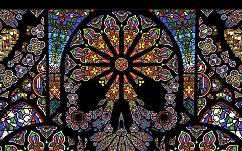 Medieval Cathedral Stained Glass Wallpaper