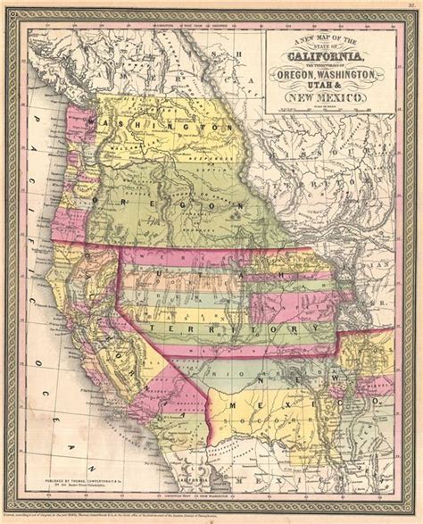 A New Map Of The State Of California The Territories Of Oregon